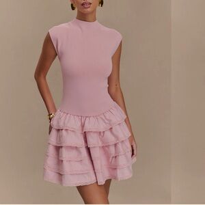 Meshki Maeve Ruffle Skirt Mini Dress